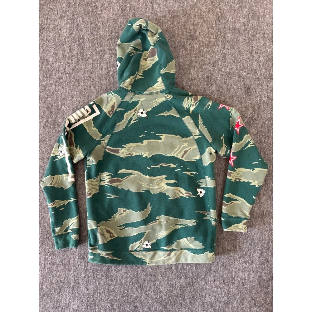 Jordan Flight Issued Mens XL‎ Green Tiger Stripe Camo Hoodie Jumpman Stars Patch